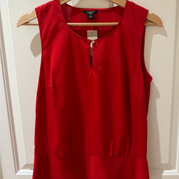 BNWT - Ann Taylor Red Silk Blouse - Picture 4 of 8